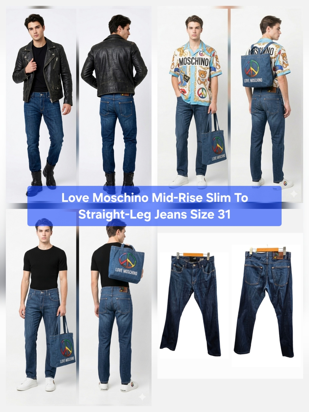 Love Moschino Mid-Rise Slim To Straight-Leg Jeans Size 31
